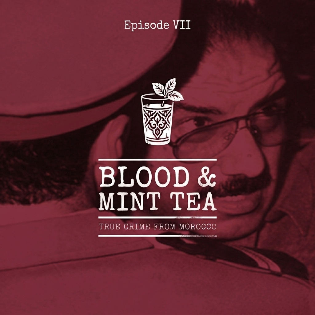 Blood & Mint Tea episode 7 cover art — a police commissaire in cap and glasses, for the Commissaire Tabet case in Casablanca